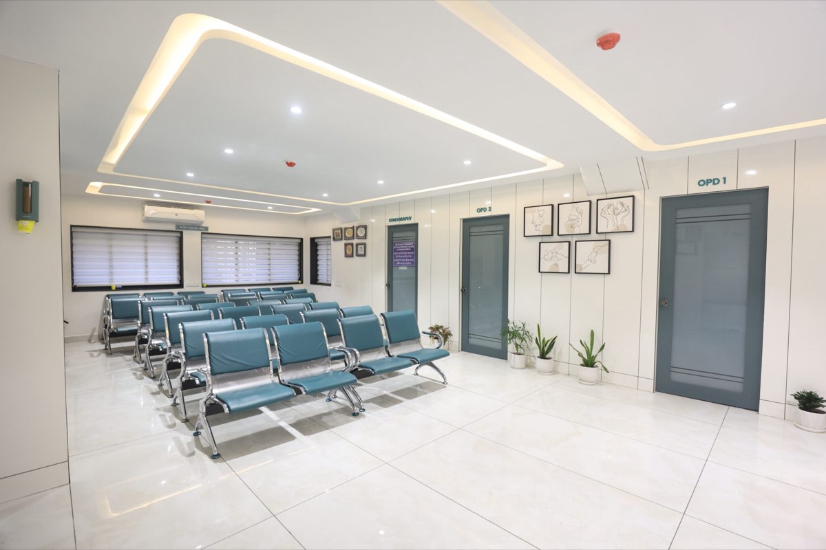 The waiting area at our partner clinic